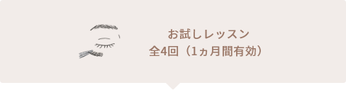 お試しレッスン全4回（一ヵ月間有効）